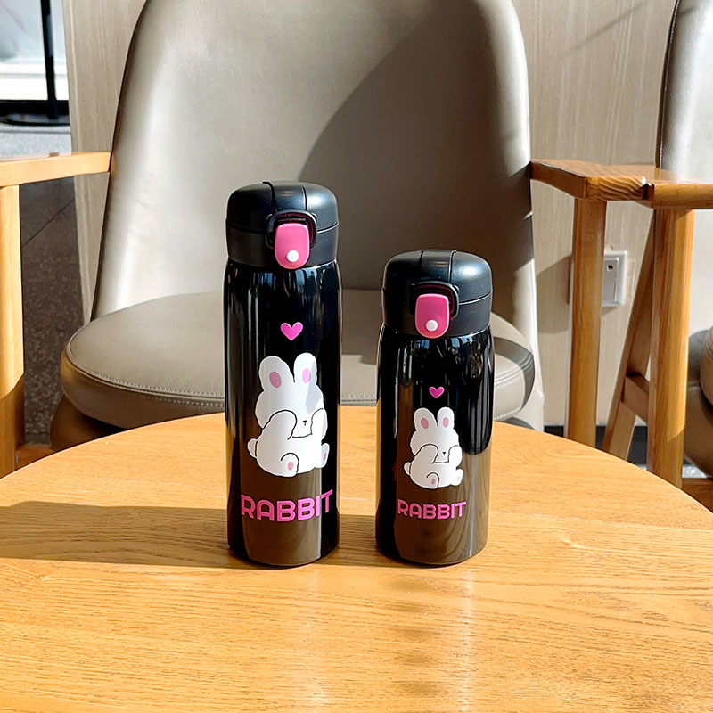 500ML萌熊实色直饮熊猫保温杯