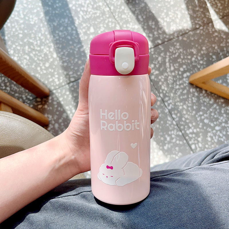 500ML萌熊实色直饮熊猫保温杯