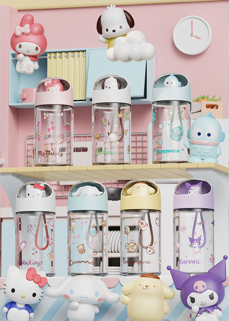 360ML三丽鸥可梦玻璃杯