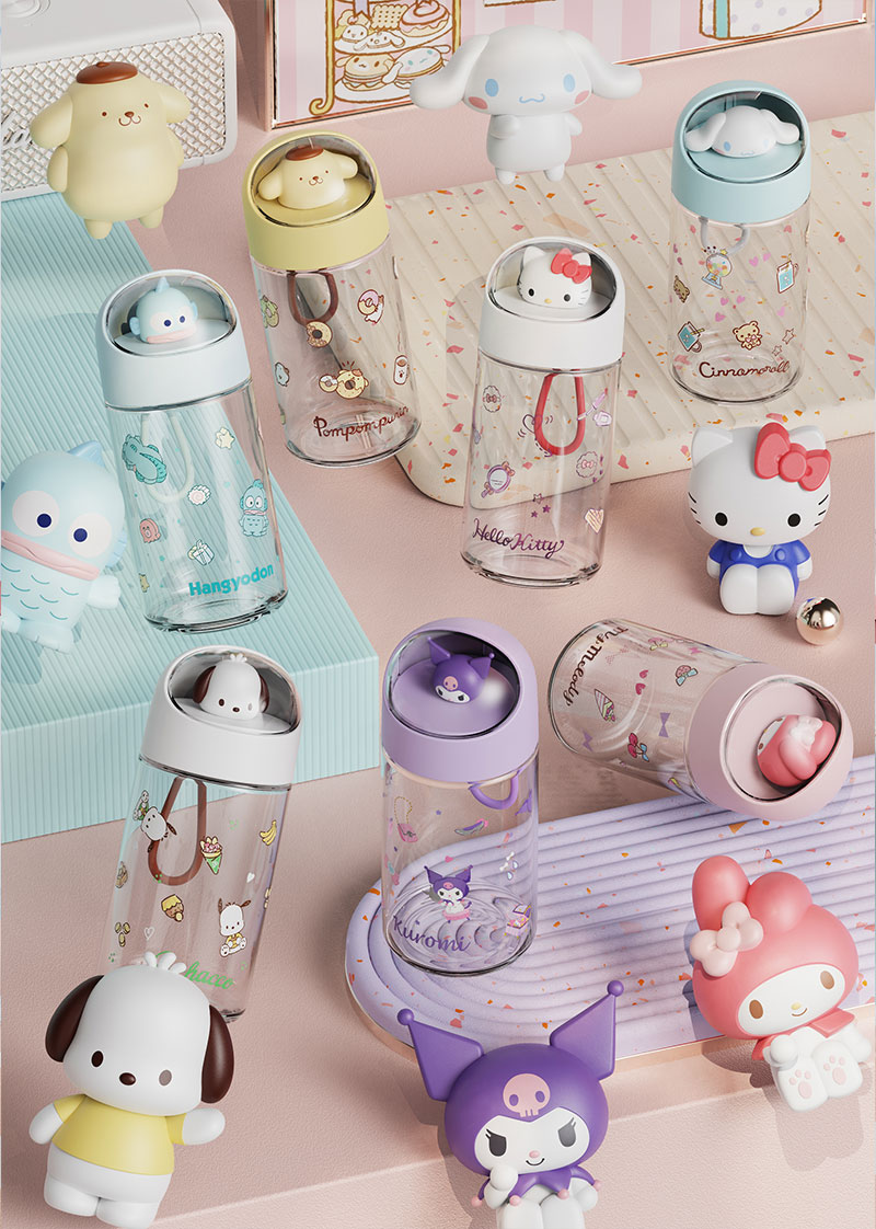 360ML三丽鸥可梦玻璃杯