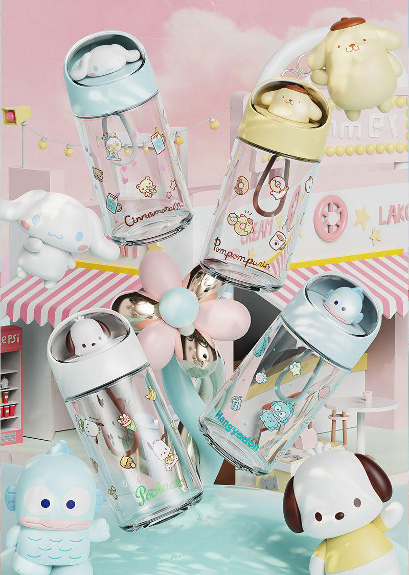 360ML三丽鸥可梦玻璃杯