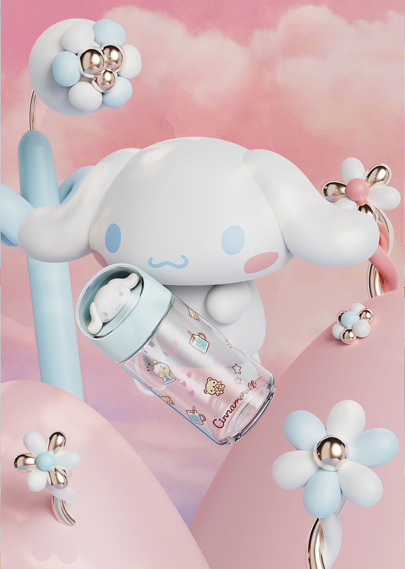 360ML三丽鸥可梦玻璃杯