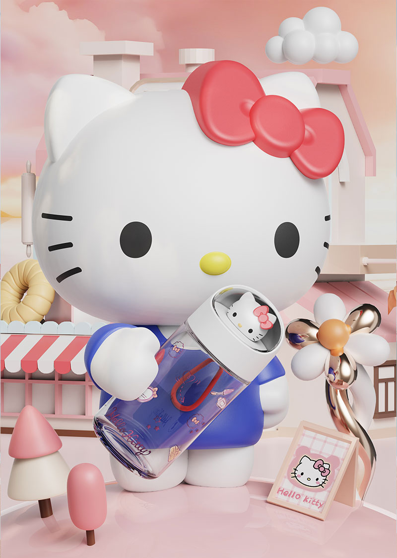 360ML三丽鸥可梦玻璃杯