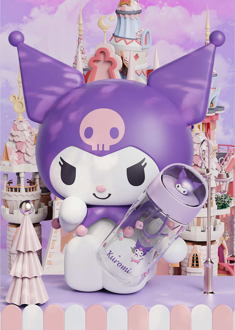 360ML三丽鸥可梦玻璃杯