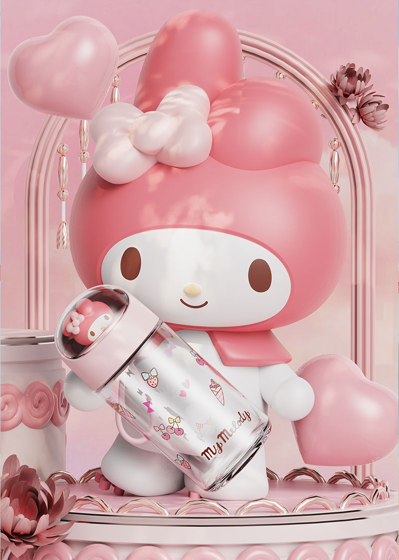 360ML三丽鸥可梦玻璃杯