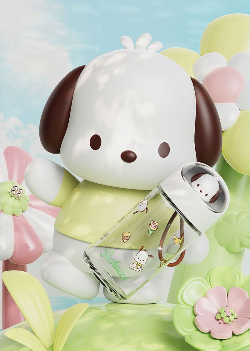 360ML三丽鸥可梦玻璃杯