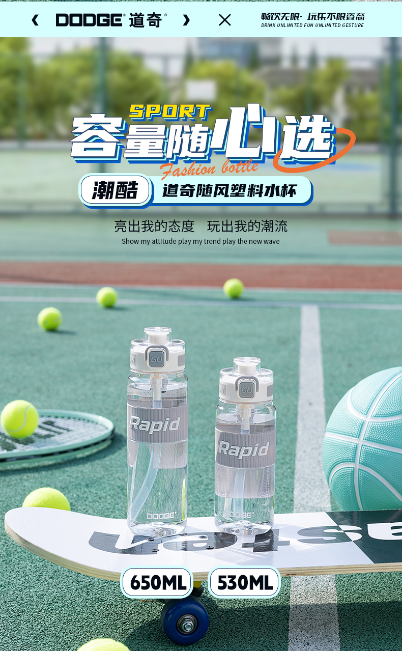 650ML道奇随风塑料水杯