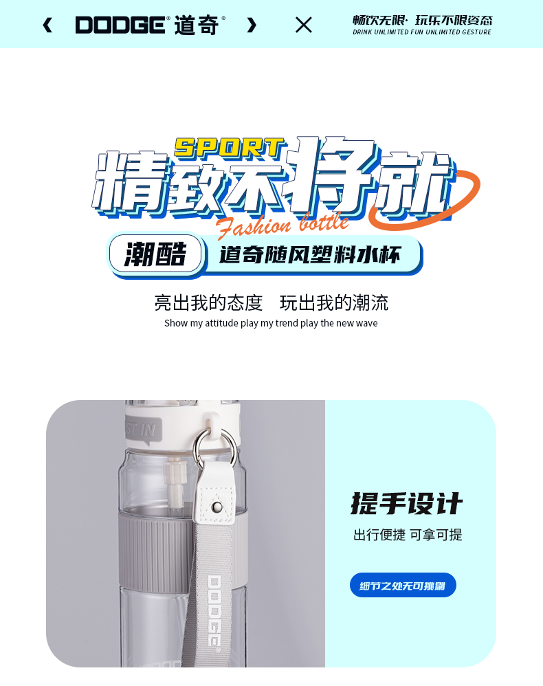 650ML道奇随风塑料水杯