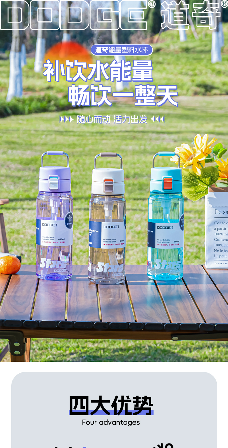 650ML道奇能量塑料水杯