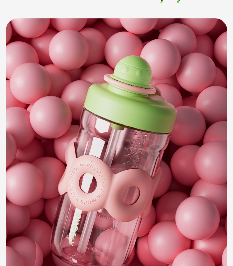 600ML尚泰时尚花茶塑料杯