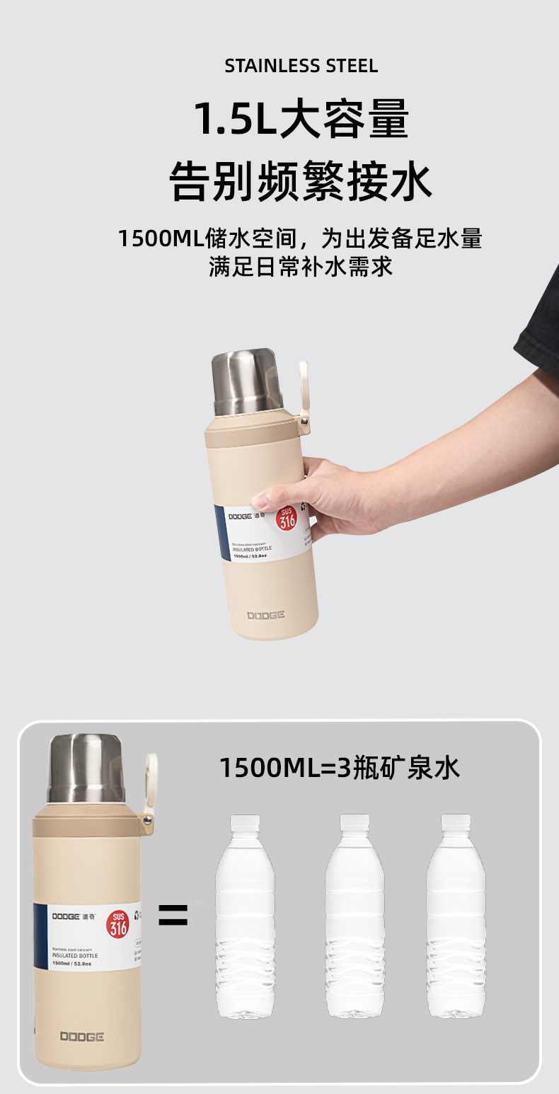 1100ML道奇量大休闲保温杯