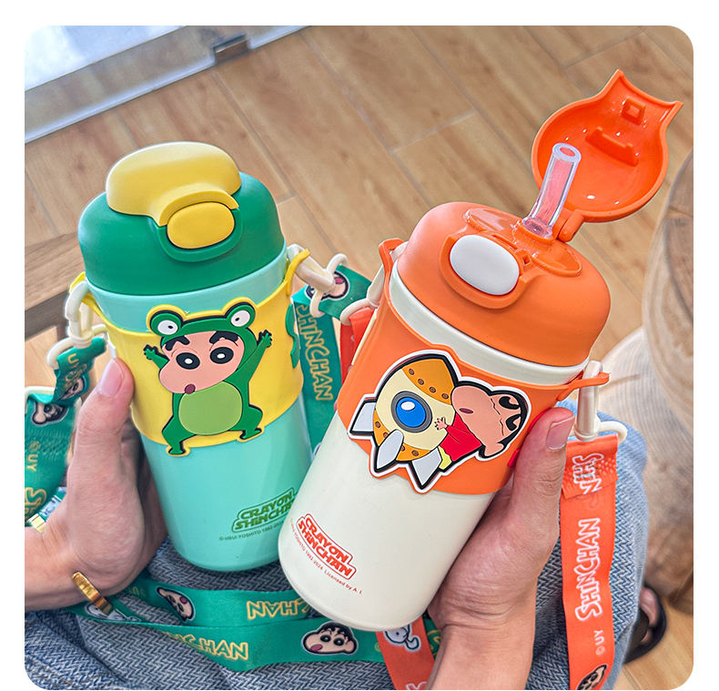 520ML蜡笔小新豆包吸管保温杯