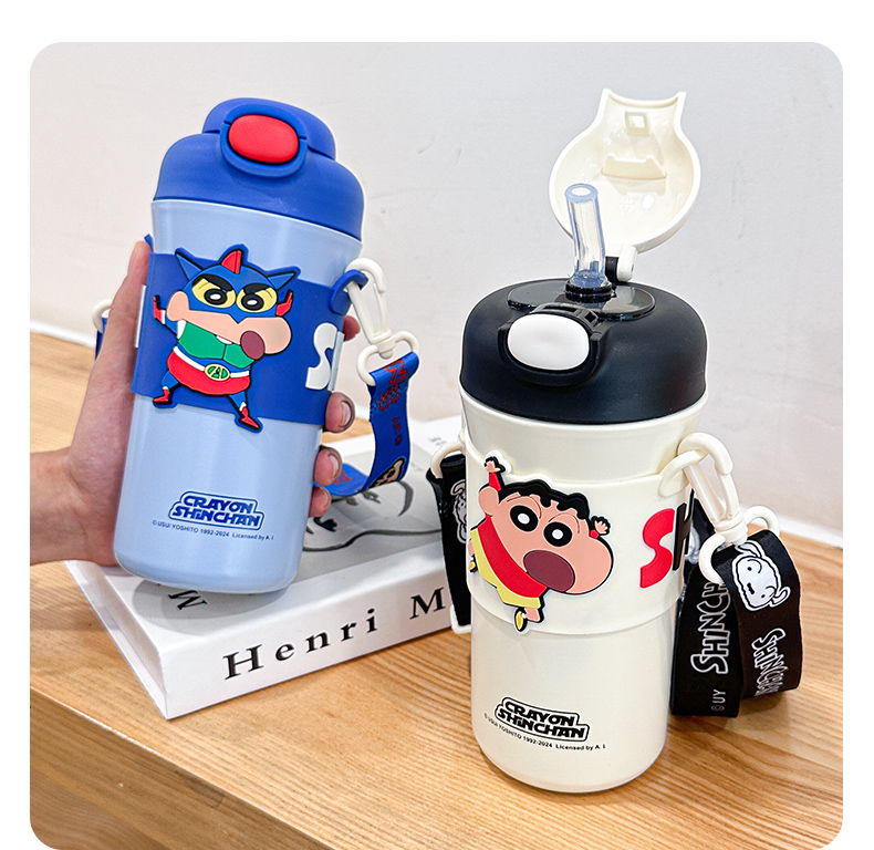 520ML蜡笔小新豆包吸管保温杯