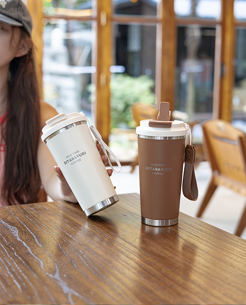 560ML时尚双饮茶仓保温咖啡杯