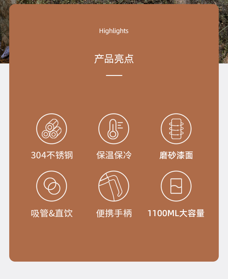 1182ML大容量手柄保温杯