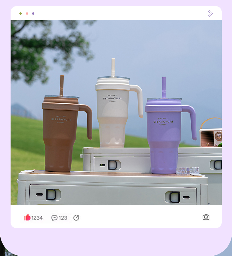 1100ML大容量手柄保温杯