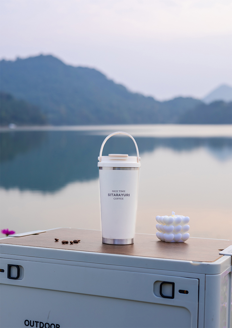 560ML时尚双饮手提保温咖啡杯