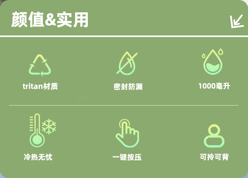 1.0L道奇路途风光双饮塑料杯