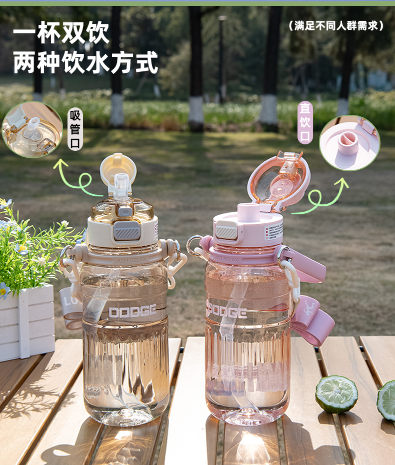 1.0L道奇路途风光双饮塑料杯