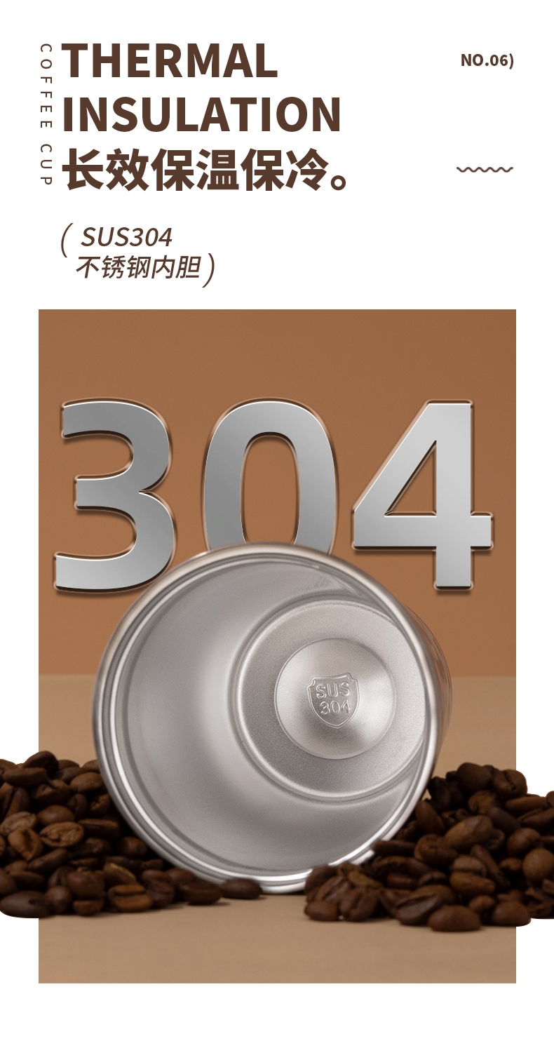 560ML时尚双饮手提3D几何保温杯