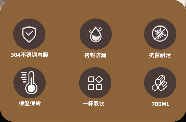 780ML大容量双饮手柄保温杯
