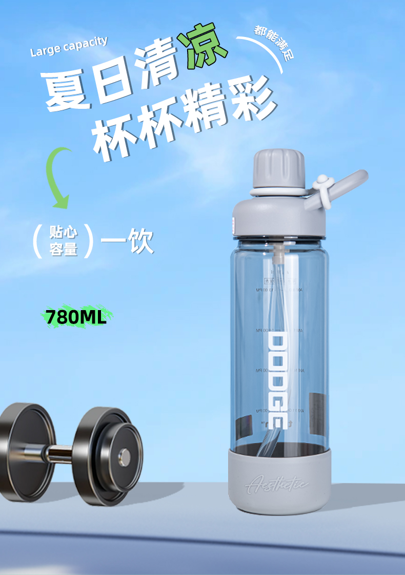 780ML道奇冰爽夏日吸吸塑料杯