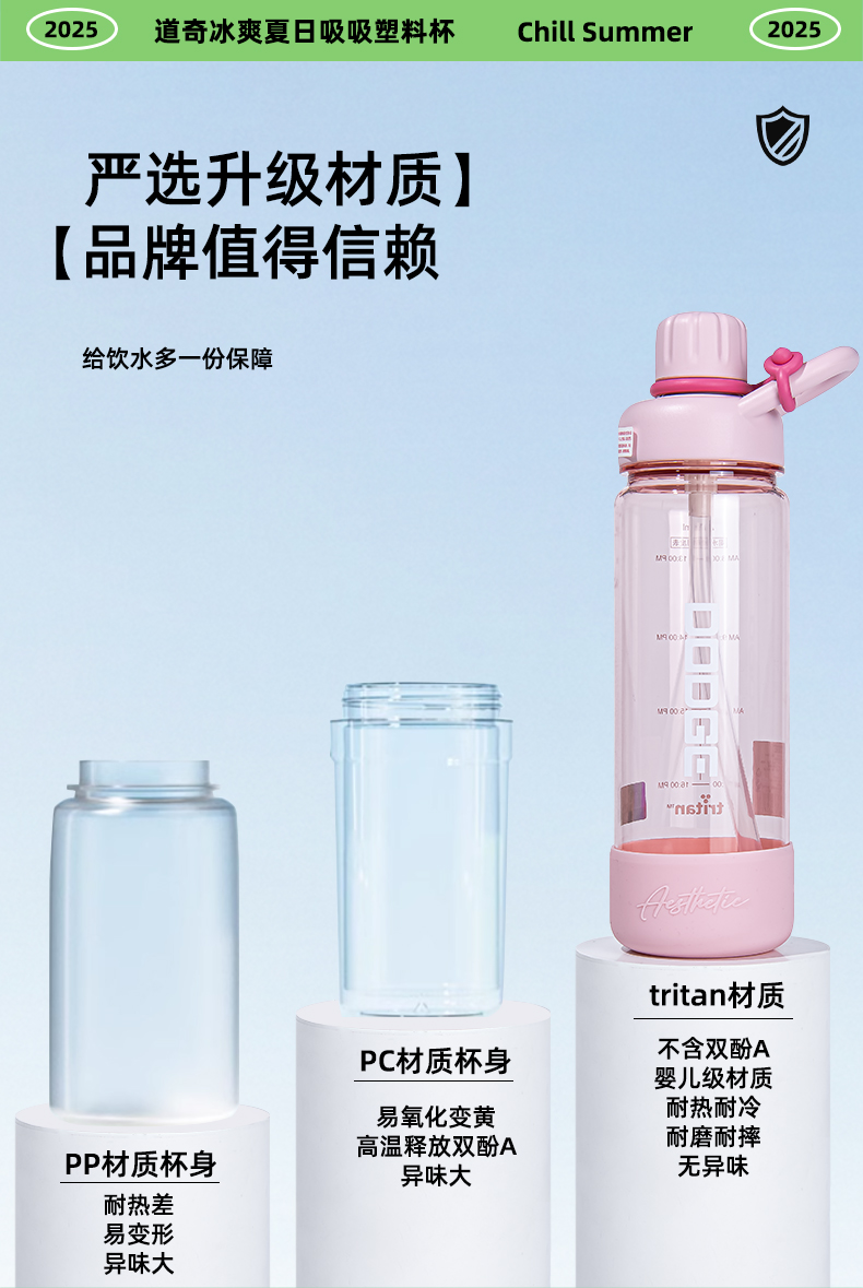 780ML道奇冰爽夏日吸吸塑料杯